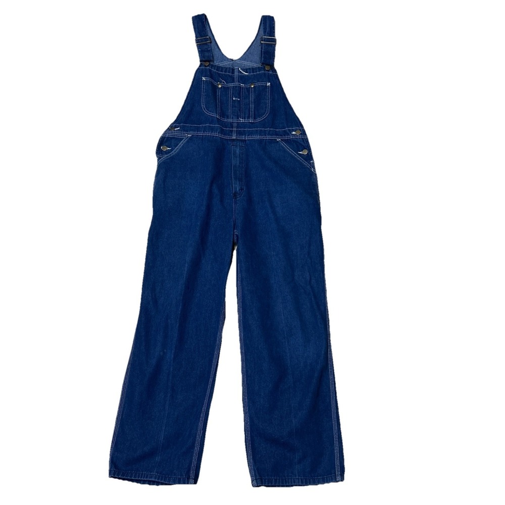 Vtg Roebucks Denim Overalls‎ 38x30 Farmer Utility Workwear Railroad Construction